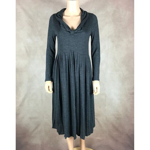 Soft Gray Pleated Maternity Midi Dress Size Small - Picture 1 of 10